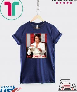 Nancy Pelosi Meme She Tore It Up Donald Trump Speech Tee Shirts