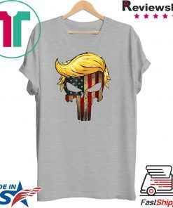 Vintage Trump Hair Skull 2020 American Flag T-Shirt