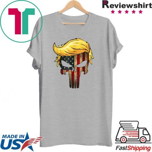 Vintage Trump Hair Skull 2020 American Flag T-Shirt