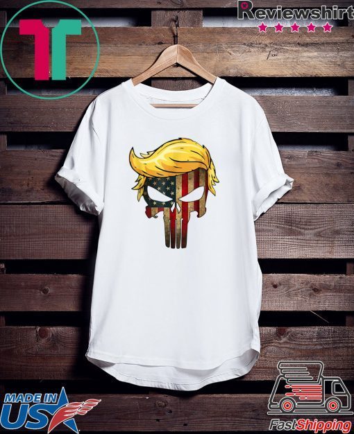 Vintage Trump Hair Skull 2020 American Flag T-Shirt