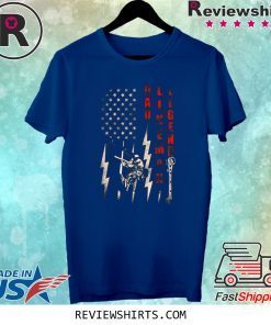 Dad Lineman Legend Distressed Flag Patriotic Tee Shirt