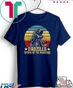 Dadzilla Father Of The Monsters Retro Vintage Sunset T-Shirt