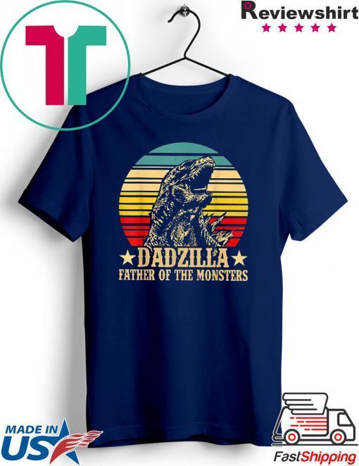 Dadzilla Father Of The Monsters Retro Vintage Sunset T-Shirt