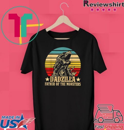 Dadzilla Father Of The Monsters Retro Vintage Sunset T-Shirt