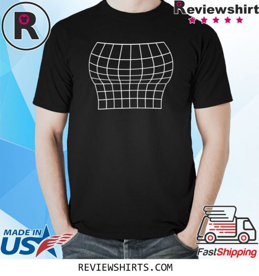 Grid Optical Illusion Large Bust Size Well Endowed Flat T-Shirt