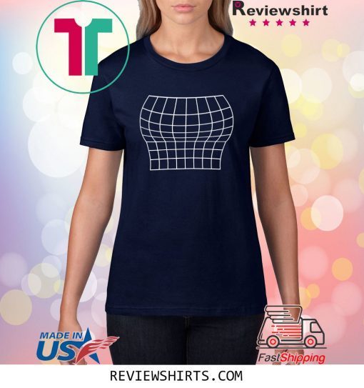 Grid Optical Illusion Large Bust Size Well Endowed Flat T-Shirt