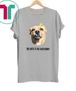 Superpower Smile Dog with Flower Tee Shirt