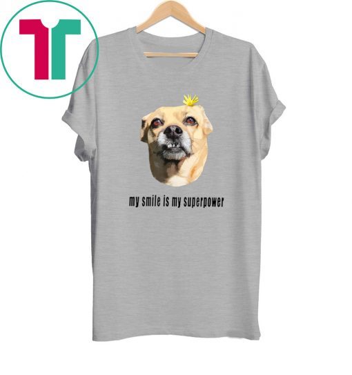 Superpower Smile Dog with Flower Tee Shirt