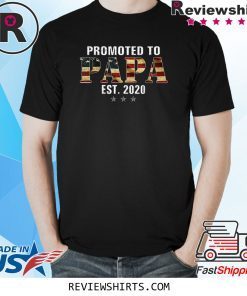 Promoted To Papa Est 2020 American Flag New Dad Unisex TShirt