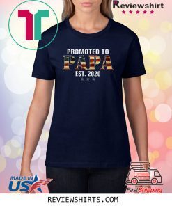 Promoted To Papa Est 2020 American Flag New Dad Unisex TShirt