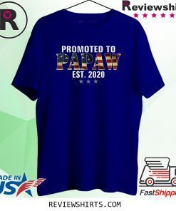 Promoted To Papaw Est 2020 American Flag US T-Shirts
