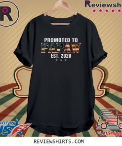 Promoted To Papaw Est 2020 American Flag US T-Shirts