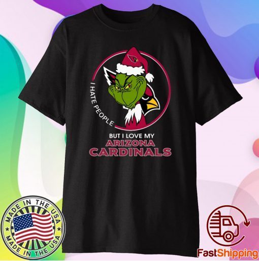 I Hate People But I Love My Arizona Cardinals Grinch Tee Shirt