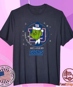 I Hate People But I Love My New York Giants Grinch Tee Shirt