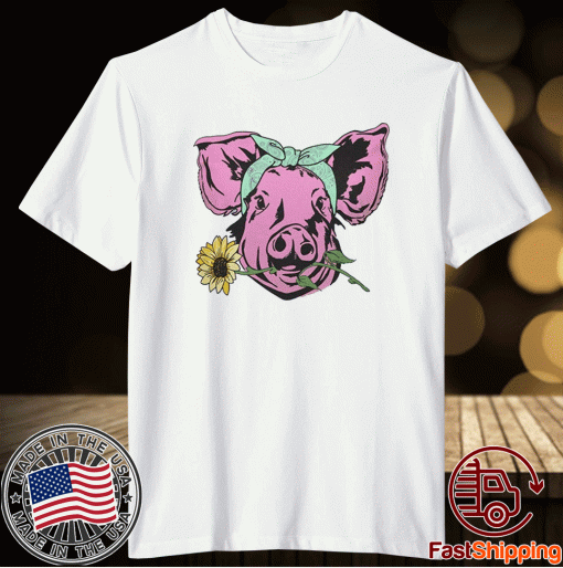 Girl Originals Sunflower Pig Violet Tee Shirt