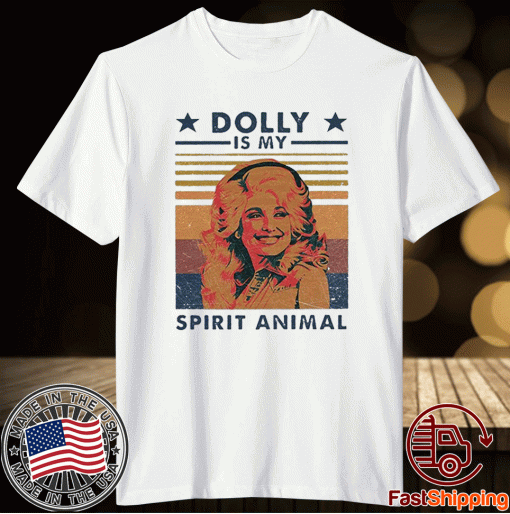 Vintage Retro Stars Dolly Is My Spirit Animal Tee Shirt