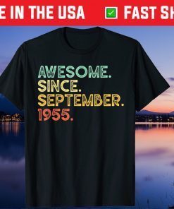 Awesome September 1955 66th Birthday 66 Years Old Us 2021 Shirt