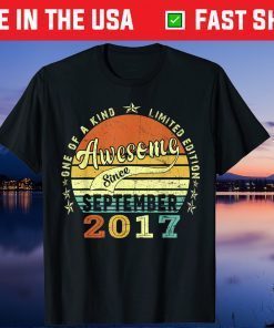 Awesome Since September 2017 4th Birthday 4 Years Old Us 2021 Shirts