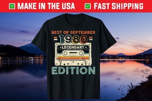 Best of September 1980 Mixtape 41st Birthday Us 2021 T-Shirt