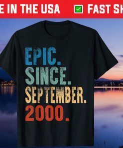 Epic Since september 2000 21th Birthday 21 Years Old 2021 T-Shirt