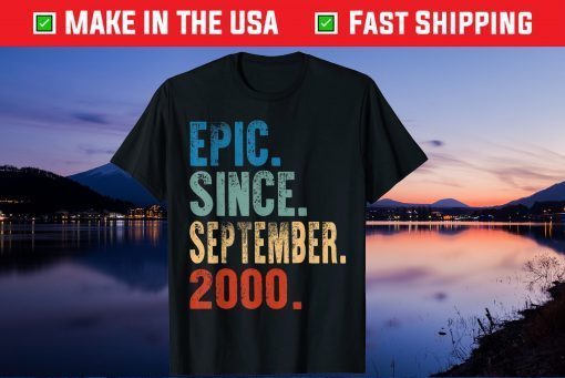 Epic Since september 2000 21th Birthday 21 Years Old 2021 T-Shirt