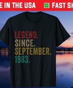 Legend Since September 1983 37th Birthday 37 Years Old Gift Shirt