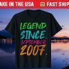 Legend Since September 2007 Birthday 14th Birthday Unisex T-Shirt