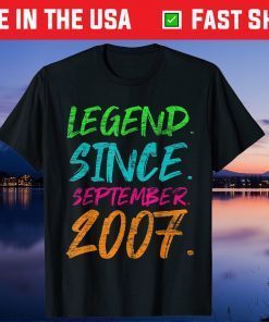 Legend Since September 2007 Birthday 14th Birthday Unisex T-Shirt