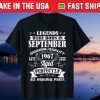 Legends Were Born In September 1967 54Th Birthday Gift T-Shirt