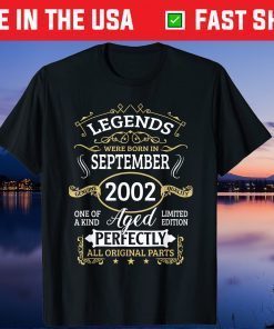 Legends Were Born In September 2002 19Th Birthday 2021 T-Shirt