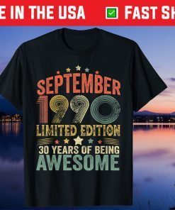 September 1990 30th Birthday 30 Years Old Us 2021 Shirt