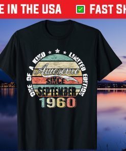 Vintage 1960 September 60 Year Old 60th Birthday Classic T-Shirt