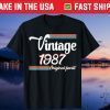 Vintage Awesome Since September 1987 34 Years Old Gift Shirt