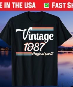 Vintage Awesome Since September 1987 34 Years Old Gift Shirt