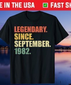 Vintage Legendary Since September 1982 39th Birthday Us 2021 Shirt