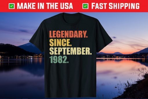 Vintage Legendary Since September 1982 39th Birthday Us 2021 Shirt