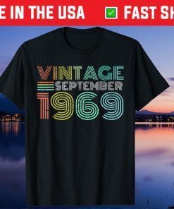 Vintage September 1969 51th Birthday 51 Years Old Us 2021 Shirt