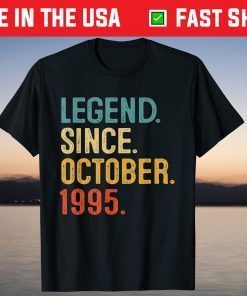 26th Birthday 26 Year Old Legend Since October 1995 Gift Shirt