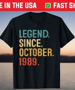 32nd Birthday 32 Year Old Legend Since October 1998 Unisex Shirt