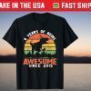 6 Year Being Awesome Since 2015 Dinosaur 6th Birthday Tee Shirt