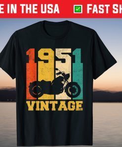 Vintage 1951 Motorcycle 70th Birthday 70 Years Old 2021 Shirt