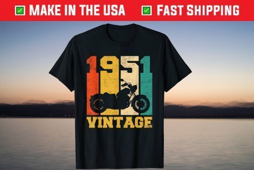 Vintage 1951 Motorcycle 70th Birthday 70 Years Old 2021 Shirt