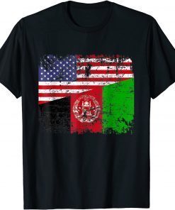 AFGHAN ROOTS Half American Flag USA AFGHANISTAN FLAG Unisex T-Shirt