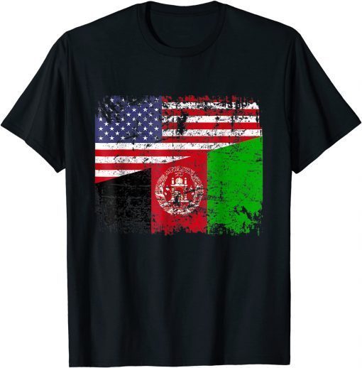 AFGHAN ROOTS Half American Flag USA AFGHANISTAN FLAG Unisex T-Shirt