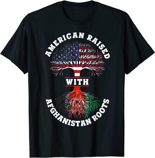 American Raised With Afghanistan Roots - Afghani USA Flag Unisex Shirt