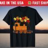 Autumn Pumpkin Steam Train October Leaves Railway Enthusiast Tee Shirt