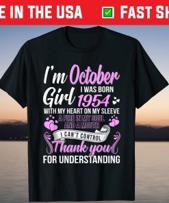 Awesome Since 1954 67Th Birthday I'm A October Girl 1954 Gift Shirt