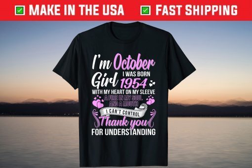 Awesome Since 1954 67Th Birthday I'm A October Girl 1954 Gift Shirt