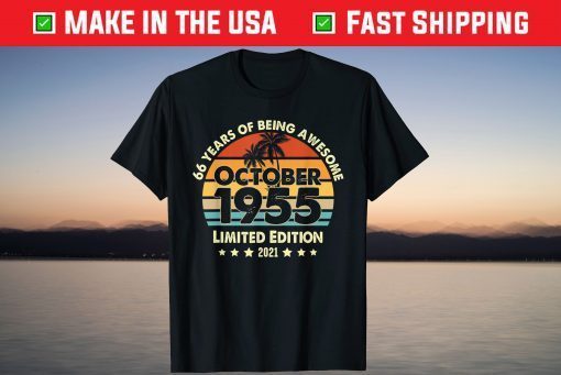 Awesome Since October 1955 66th Birthday 66 Year Old Tee Shirt