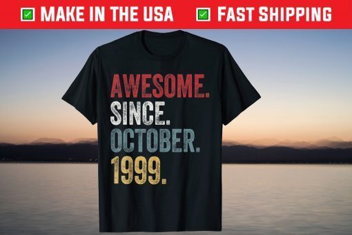 Awesome Since October 1999 22st Birthday Gift Shirt